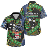 South Sea Islanders And Fiji Family Matching Tank Maxi Dress and Hawaiian Shirt Fijian Coat Of Arms And Southern Cross DT05 Son's Shirt Black - Polynesian Pride