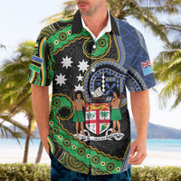 South Sea Islanders And Fiji Hawaiian Shirt Fijian Coat Of Arms And Southern Cross DT05 - Polynesian Pride