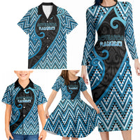 Custom Aotearoa Atua Ranginui Family Matching Long Sleeve Bodycon Dress and Hawaiian Shirt Maori Sky Father Koru Patterns
