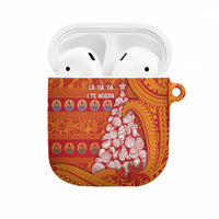 French Polynesia Christmas AirPods Case Seashell Xmas Tree Tribal Waves - Polynesian Pride