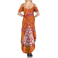 French Polynesia Christmas Family Matching Summer Maxi Dress and Hawaiian Shirt Seashell Xmas Tree Tribal Waves - Polynesian Pride