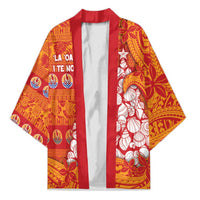 French Polynesia Christmas Kimono Seashell Xmas Tree Tribal Waves - Polynesian Pride