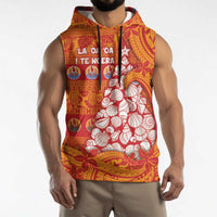 French Polynesia Christmas Sleeveless Hoodie Seashell Xmas Tree Tribal Waves - Polynesian Pride