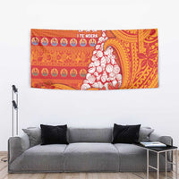 French Polynesia Christmas Tapestry Seashell Xmas Tree Tribal Waves - Polynesian Pride