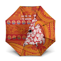 French Polynesia Christmas Umbrella Seashell Xmas Tree Tribal Waves - Polynesian Pride