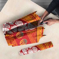 French Polynesia Christmas Umbrella Seashell Xmas Tree Tribal Waves - Polynesian Pride