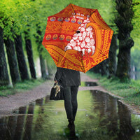 French Polynesia Christmas Umbrella Seashell Xmas Tree Tribal Waves - Polynesian Pride