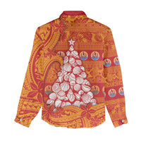 French Polynesia Christmas Women Casual Shirt Seashell Xmas Tree Tribal Waves - Polynesian Pride