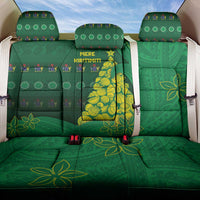 Cook Islands Christmas Back Car Seat Cover Seashell Xmas Tree Tribal Waves - Polynesian Pride