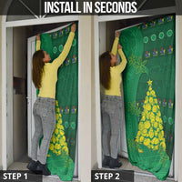 Cook Islands Christmas Door Cover Seashell Xmas Tree Tribal Waves - Polynesian Pride