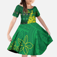 Cook Islands Christmas Family Matching Long Sleeve Bodycon Dress and Hawaiian Shirt Seashell Xmas Tree Tribal Waves - Polynesian Pride