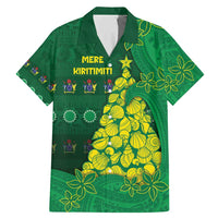 Cook Islands Christmas Family Matching Mermaid Dress and Hawaiian Shirt Seashell Xmas Tree Tribal Waves - Polynesian Pride