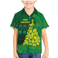 Cook Islands Christmas Family Matching Mermaid Dress and Hawaiian Shirt Seashell Xmas Tree Tribal Waves - Polynesian Pride