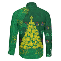 Cook Islands Christmas Family Matching Off The Shoulder Long Sleeve Dress and Hawaiian Shirt Seashell Xmas Tree Tribal Waves - Polynesian Pride