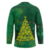 Cook Islands Christmas Hockey Jersey Seashell Xmas Tree Tribal Waves DT05 - Polynesian Pride