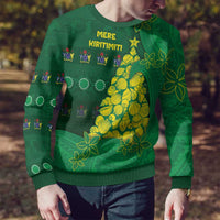 Cook Islands Christmas Ugly Christmas Sweater Seashell Xmas Tree Tribal Waves - Polynesian Pride