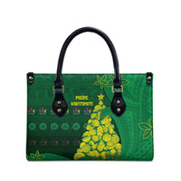 Cook Islands Christmas Leather Bag Seashell Xmas Tree Tribal Waves - Polynesian Pride