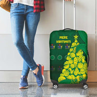 Cook Islands Christmas Luggage Cover Seashell Xmas Tree Tribal Waves - Polynesian Pride