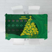 Cook Islands Christmas Tablecloth Seashell Xmas Tree Tribal Waves - Polynesian Pride