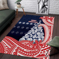 Wallis And Futuna Christmas Area Rug Seashell Xmas Tree Tribal Waves - Polynesian Pride