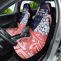 Wallis And Futuna Christmas Car Seat Cover Seashell Xmas Tree Tribal Waves - Polynesian Pride