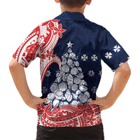 Wallis And Futuna Christmas Family Matching Puletasi and Hawaiian Shirt Seashell Xmas Tree Tribal Waves DT05 - Polynesian Pride