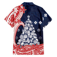 Wallis And Futuna Christmas Family Matching Puletasi and Hawaiian Shirt Seashell Xmas Tree Tribal Waves DT05 - Polynesian Pride