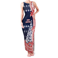 Wallis And Futuna Christmas Family Matching Tank Maxi Dress and Hawaiian Shirt Seashell Xmas Tree Tribal Waves - Polynesian Pride