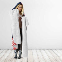 Wallis And Futuna Christmas Hooded Blanket Seashell Xmas Tree Tribal Waves - Polynesian Pride