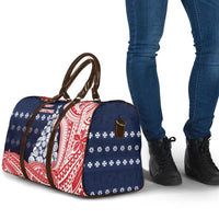 Wallis And Futuna Christmas Travel Bag Seashell Xmas Tree Tribal Waves - Polynesian Pride