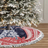 Wallis And Futuna Christmas Tree Skirt Seashell Xmas Tree Tribal Waves - Polynesian Pride