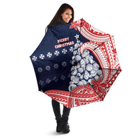 Wallis And Futuna Christmas Umbrella Seashell Xmas Tree Tribal Waves - Polynesian Pride