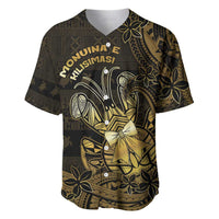 Niue Christmas Baseball Jersey Niuean Crab Xmas Tribal Waves DT05 Gold - Polynesian Pride