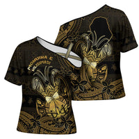 Niue Christmas Cross Shoulder Shirt Niuean Crab Xmas Tribal Waves DT05 - Polynesian Pride