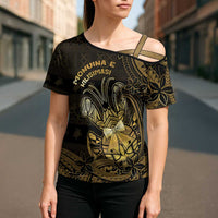 Niue Christmas Cross Shoulder Shirt Niuean Crab Xmas Tribal Waves DT05 - Polynesian Pride