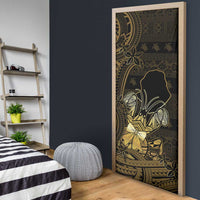 Niue Christmas Door Cover Niuean Crab Xmas Tribal Waves - Polynesian Pride