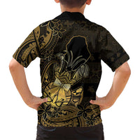 Niue Christmas Family Matching Off Shoulder Maxi Dress and Hawaiian Shirt Niuean Crab Xmas Tribal Waves - Polynesian Pride