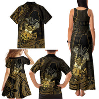 Niue Christmas Family Matching Tank Maxi Dress and Hawaiian Shirt Niuean Crab Xmas Tribal Waves - Polynesian Pride