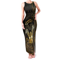 Niue Christmas Family Matching Tank Maxi Dress and Hawaiian Shirt Niuean Crab Xmas Tribal Waves - Polynesian Pride