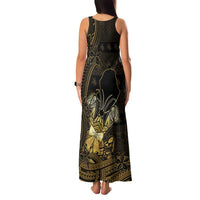 Niue Christmas Family Matching Tank Maxi Dress and Hawaiian Shirt Niuean Crab Xmas Tribal Waves - Polynesian Pride