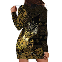Niue Christmas Hoodie Dress Niuean Crab Xmas Tribal Waves - Polynesian Pride