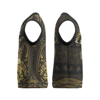 Niue Christmas Knitted V-Neck Vest Niuean Crab Xmas Tribal Waves - Polynesian Pride