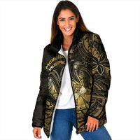 Niue Christmas Padded Jacket Niuean Crab Xmas Tribal Waves - Polynesian Pride