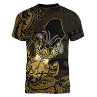 Niue Christmas Women V-Neck T-Shirt Niuean Crab Xmas Tribal Waves DT05 - Polynesian Pride