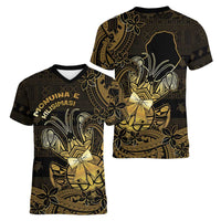 Niue Christmas Women V-Neck T-Shirt Niuean Crab Xmas Tribal Waves DT05 - Polynesian Pride
