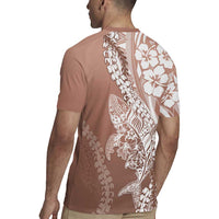 Hawaii Puakenikeni And Maile Lei Rugby Jersey Brown Polynesian Shark Tattoo DT05