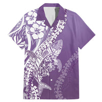 Hawaii Puakenikeni And Maile Lei Family Matching Mermaid Dress and Hawaiian Shirt Violet Polynesian Shark Tattoo DT05
