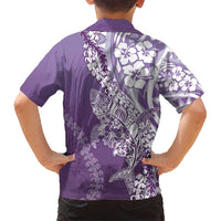 Hawaii Puakenikeni And Maile Lei Hawaiian Shirt Violet Polynesian Shark Tattoo DT05
