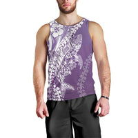 Hawaii Puakenikeni And Maile Lei Men Tank Top Violet Polynesian Shark Tattoo DT05