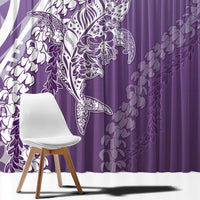 Hawaii Puakenikeni And Maile Lei Window Curtain Violet Polynesian Shark Tattoo DT05